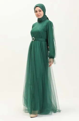 Tüll-Abendkleid mit Cups 2454-07 Smaragdgrün 2454-07