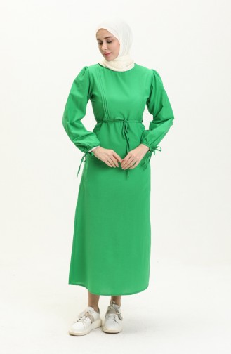 فستان بتصميم ربطة الأكمام 70044-04 أخضر 70044-04