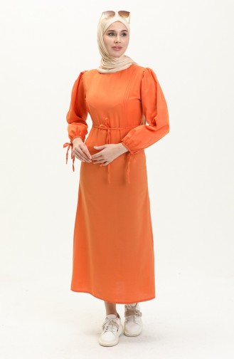 فستان بتصميم ربطة الأكمام 70044-05 برتقالي 70044-05
