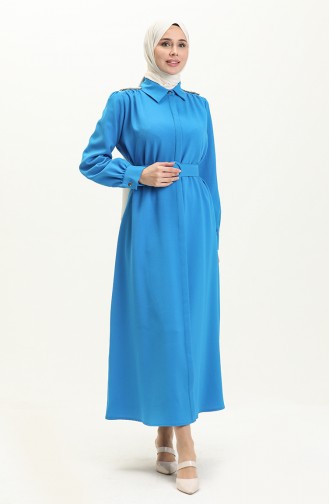 Schulter-Stein-Gürtel-Kleid 4329-01 Indigo 4329-01