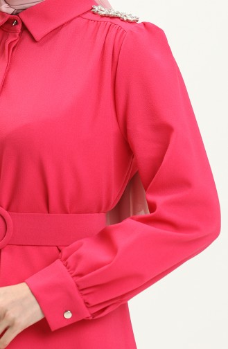 Schulter-Stein-Gürtel-Kleid 4329-02 Fuchsia 4329-02