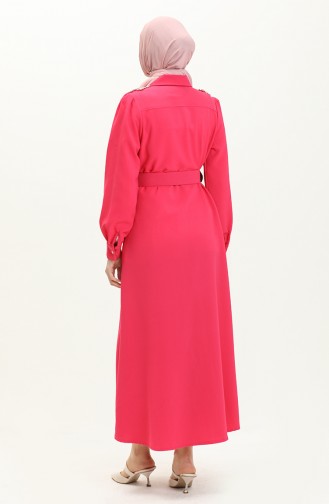 Schulter-Stein-Gürtel-Kleid 4329-02 Fuchsia 4329-02
