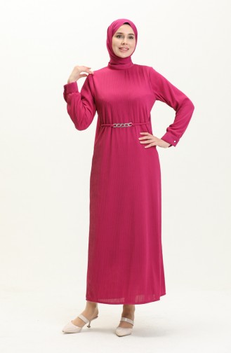 Plissiertes Kleid mit Gürtel 4339-02 Zwetschge 4339-02