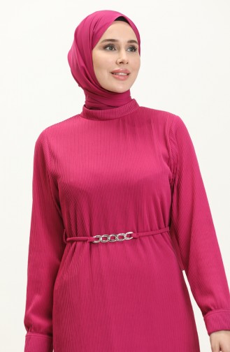 Plissiertes Kleid mit Gürtel 4339-02 Zwetschge 4339-02