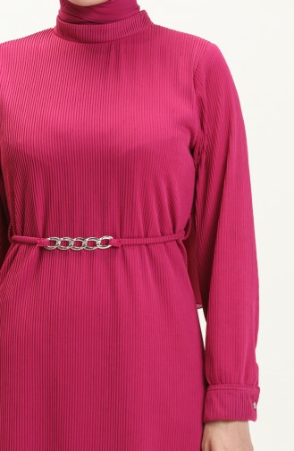 Plissiertes Kleid mit Gürtel 4339-02 Zwetschge 4339-02