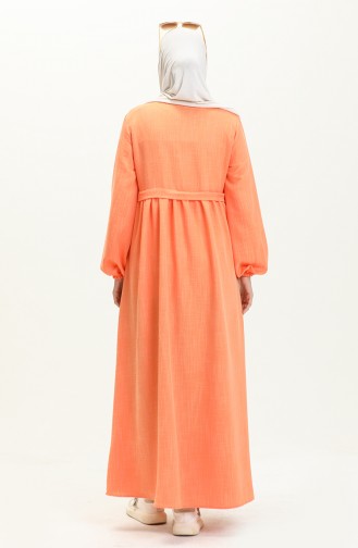 Embroidered Buttoned Dress 24Y8948-04 Orange 24Y8948-04