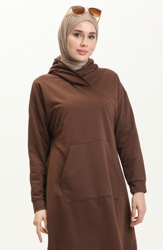Kanguru Cepli Spor Tunik 3032-16 Acı Kahve