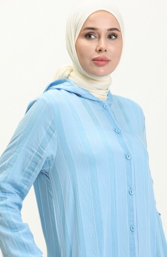 Lange Tunika mit Kapuze 24Y8845-01 Blau 24Y8845-01