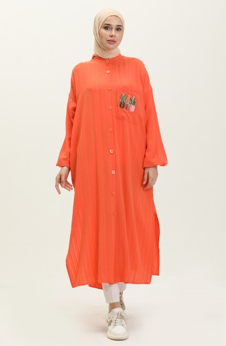 Embroidered Long Tunic 24Y8932-01 Orange 24Y8932-01