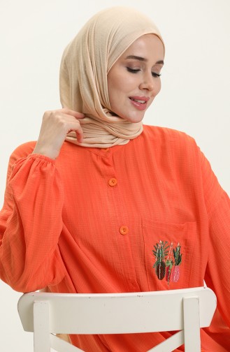 Embroidered Long Tunic 24Y8932-01 Orange 24Y8932-01