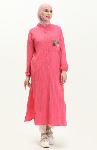 Embroidered Long Tunic 24Y8932-02 Fuchsia 24Y8932-02