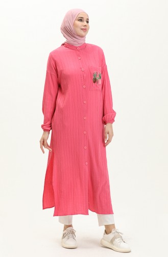 Embroidered Long Tunic 24Y8932-02 Fuchsia 24Y8932-02