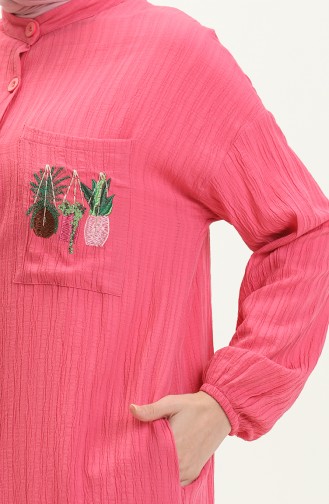 Embroidered Long Tunic 24Y8932-02 Fuchsia 24Y8932-02