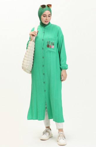 Embroidered Long Tunic 24Y8932-04 Green 24Y8932-04