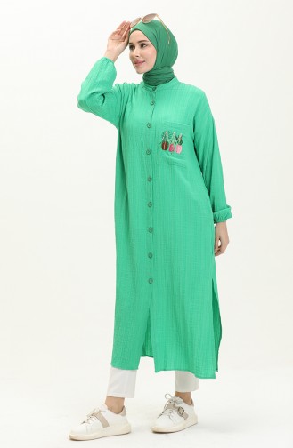 Embroidered Long Tunic 24Y8932-04 Green 24Y8932-04