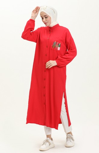 Lange Tunika mit Stickerei 24Y8844-01 Rot 24Y8844-01