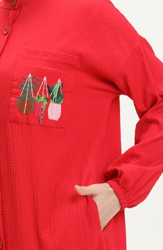 Lange Tunika mit Stickerei 24Y8844-01 Rot 24Y8844-01