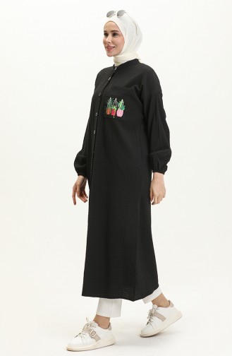 Embroidered Long Tunic 24Y8844-02 Black 24Y8844-02