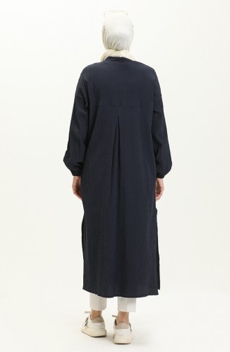 Nakışlı Uzun Tunik 24Y8844-03 Lacivert