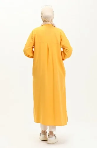 Linen Embroidered Long Tunic 24Y8971-04 Mustard 24Y8971-04