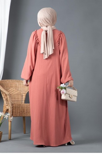 Salmon Hijab Dress 4058