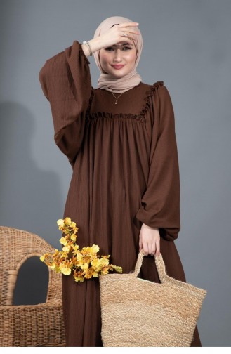 Braun Hijab Kleider 4061