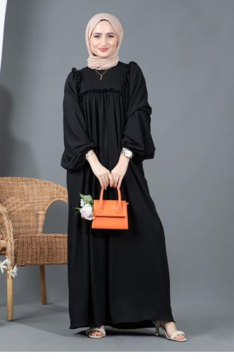 Schwarz Hijab Kleider 4062