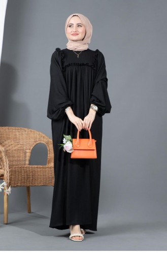 Schwarz Hijab Kleider 4062