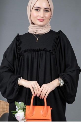Schwarz Hijab Kleider 4063