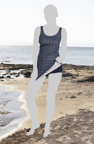Maillot de Bain Hijab Bleu Marine 23505-01