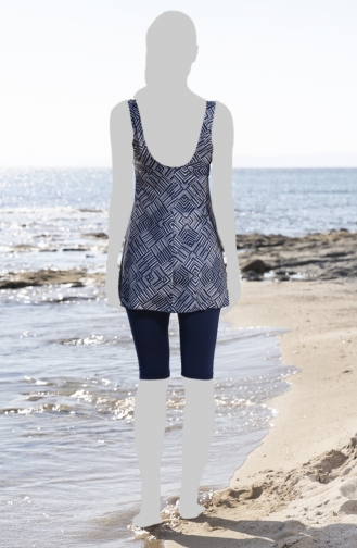 Dunkelblau Hijab Badeanzug 23603-01