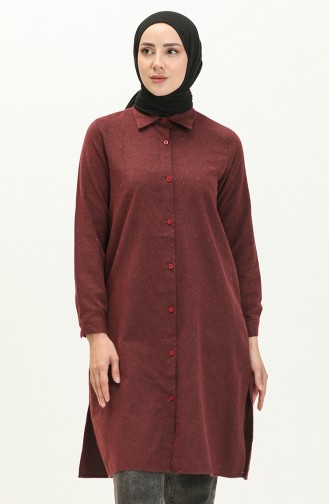 Yırtmaçlı Tunik 2559-04 Bordo