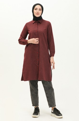 Yırtmaçlı Tunik 2559-04 Bordo