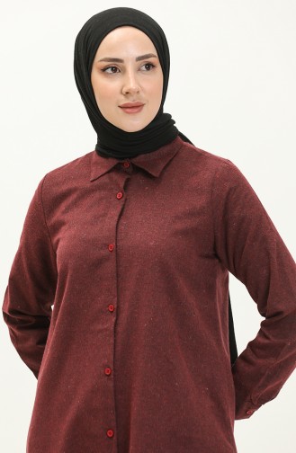 Yırtmaçlı Tunik 2559-04 Bordo