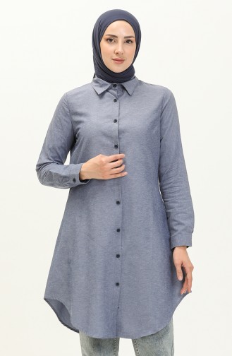 Düğmeli Tunik 2514-06 Gri