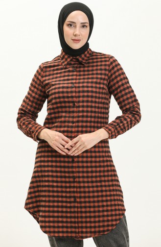 Plaid Tunic 2546-06 Brick Red 2546-06