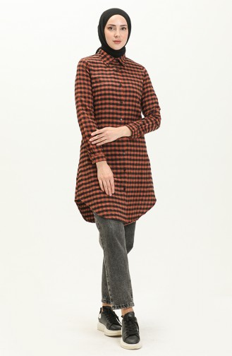 Plaid Tunic 2546-06 Brick Red 2546-06