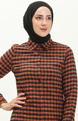 Plaid Tunic 2546-06 Brick Red 2546-06