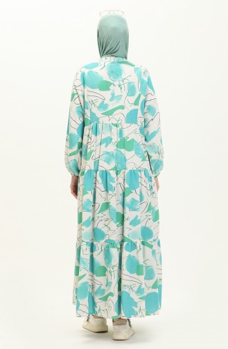 Bat Sleeve Linen Dress 4316-02 Turquoise 4316-02
