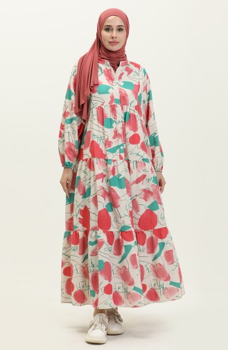 Bat Sleeve Linen Dress 4316-03 Pink 4316-03