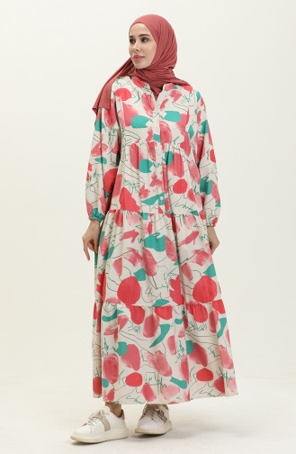 Bat Sleeve Linen Dress 4316-03 Pink 4316-03