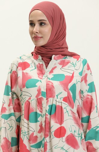 Bat Sleeve Linen Dress 4316-03 Pink 4316-03