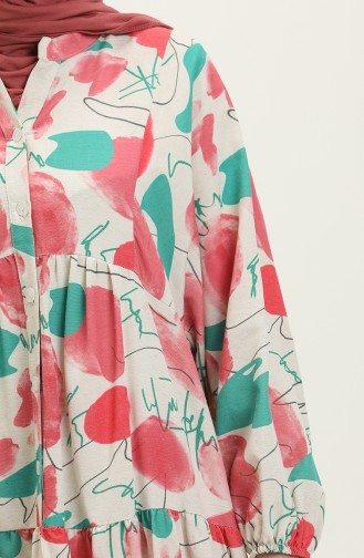 Bat Sleeve Linen Dress 4316-03 Pink 4316-03