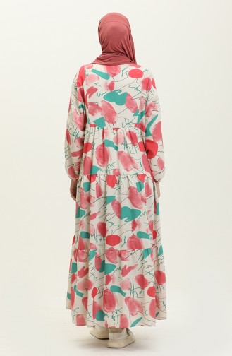 Bat Sleeve Linen Dress 4316-03 Pink 4316-03