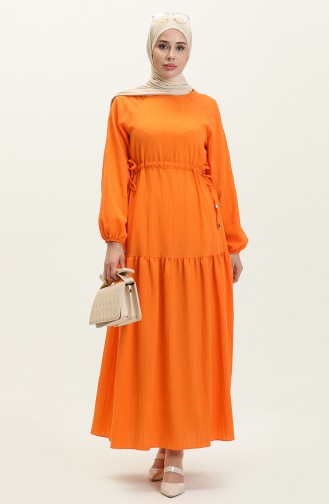 Gerafftes Kleid 4333-02 Orange 4333-02