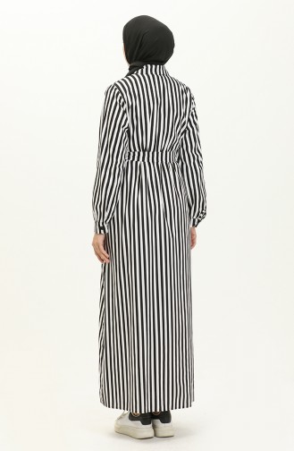 Striped Poplin Dress 24Y8955A-01 Black And white 24Y8955A-01