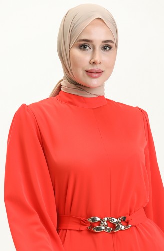 Chain Belted Jumpsuit 6031-01 Pomegranate Flower 6031-01