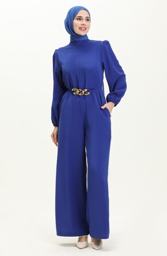 Chain Belted Jumpsuit 6031-02 Saxe 6031-02