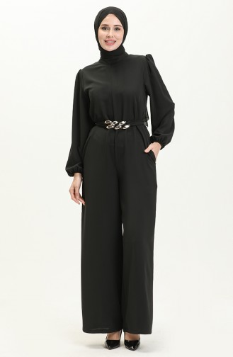 Chain Belted Jumpsuit 6031-03 Black 6031-03