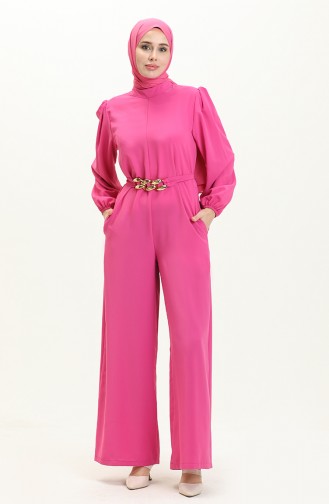 Jumpsuit mit Kettengürtel 6031-06 Fuchsia 6031-06